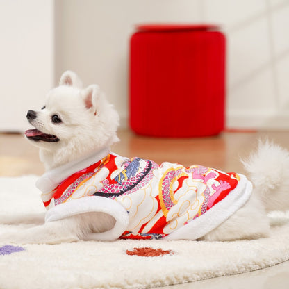 Pet Northeast Large Floral Coat Warm Cotton Jacket for Dogs & Cats