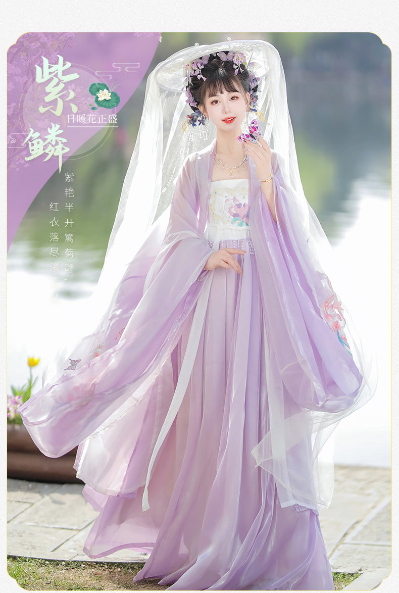 Oriental Ancient Hanfu — Restored Fairy Purple Spring Summer Set