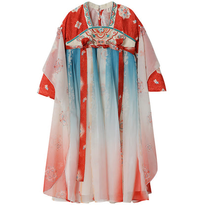 Girls’ Spring Autumn Hanfu | High-End Fairy Ru Skirt National Style Dress