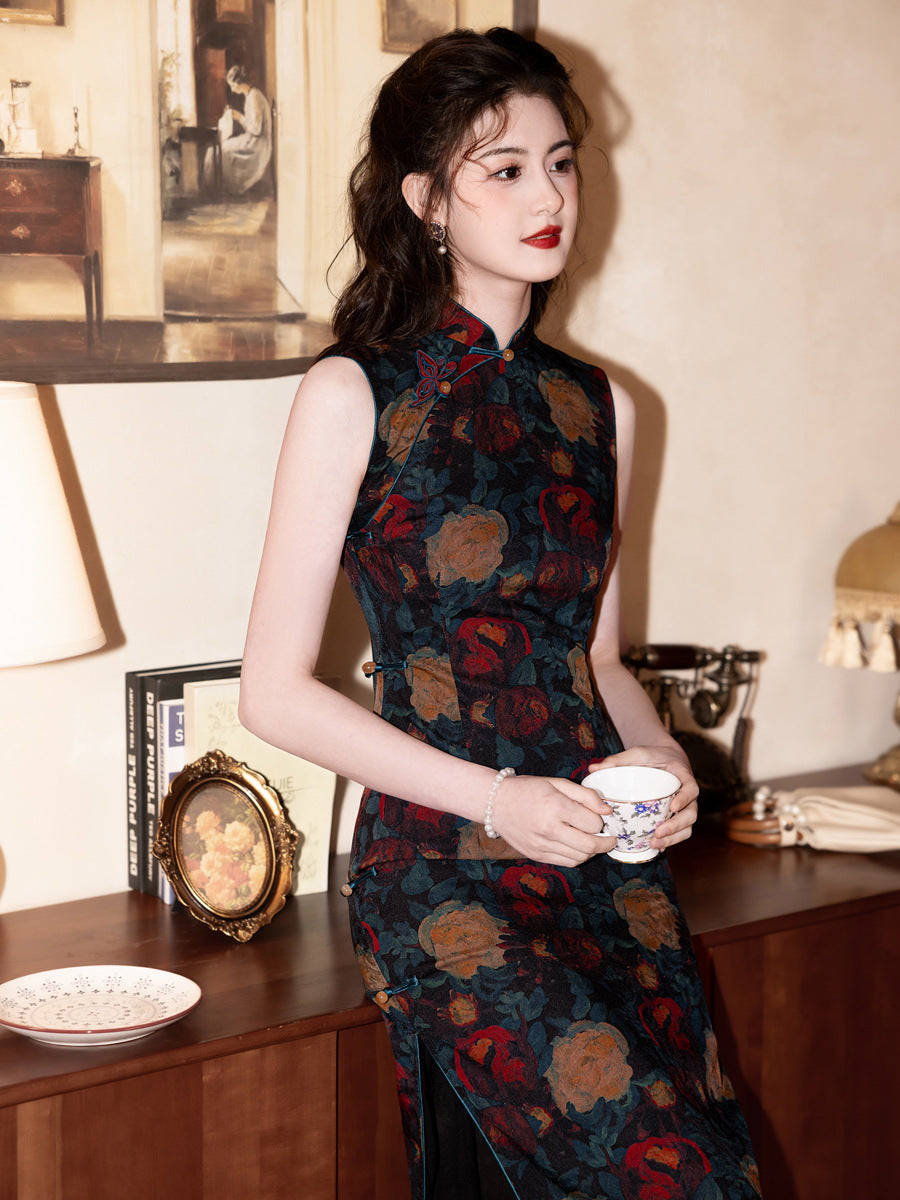 Youthful Long Cheongsam – Socialite High-End Elegant Dress