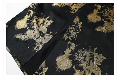 Summer New Chinese Printed Rayon Shirt & Strap Dress Set