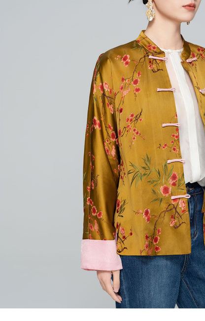 Old Money Style Printed Tang Jacket for Women
