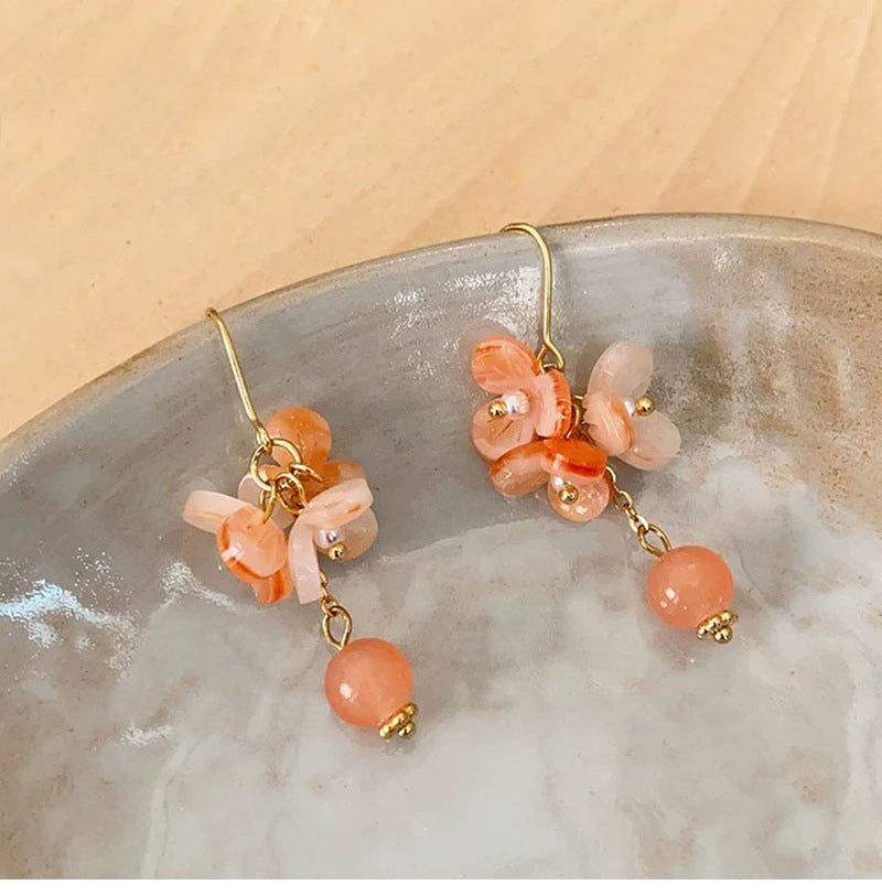 Ancient Style Orange Blossom Earrings | Elegant Trendy Chinese Style Jewelry