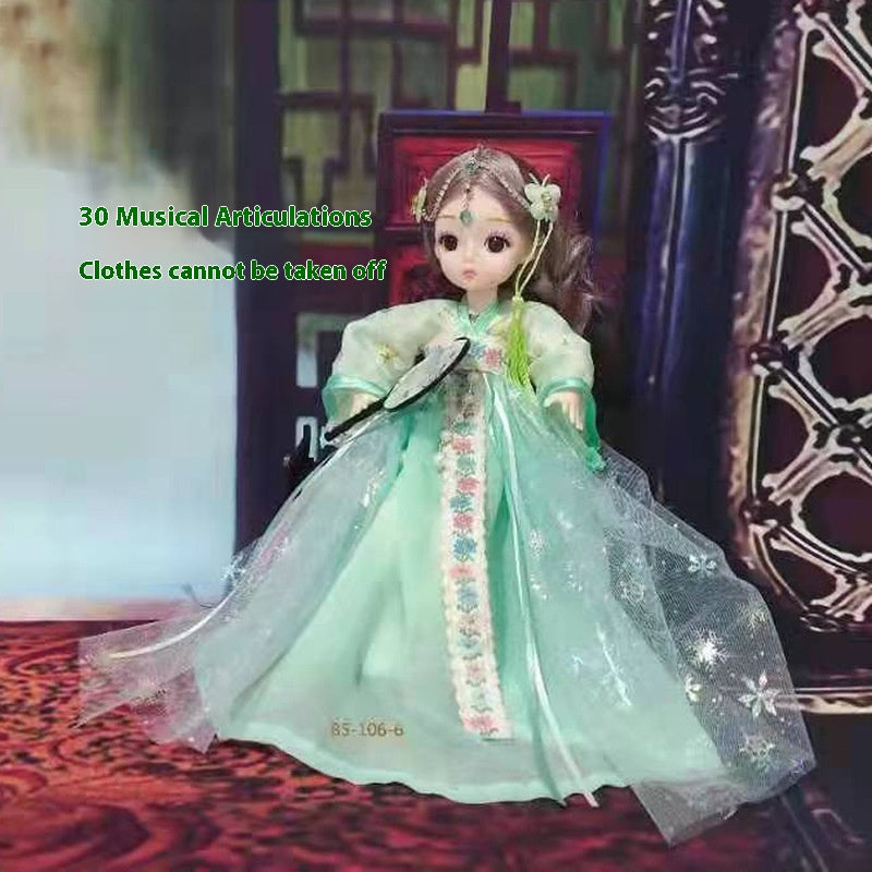 Ancient Style Hanfu Music Multi-Joint Cute Baby Light Singing Doll Figurine Girl Gift Children's Toy