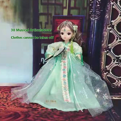 Ancient Style Hanfu Music Multi-Joint Cute Baby Light Singing Doll Figurine Girl Gift Children's Toy