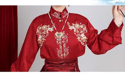 Luxury Ming Style Hanfu — Heavy Embroidery National Aesthetic Set