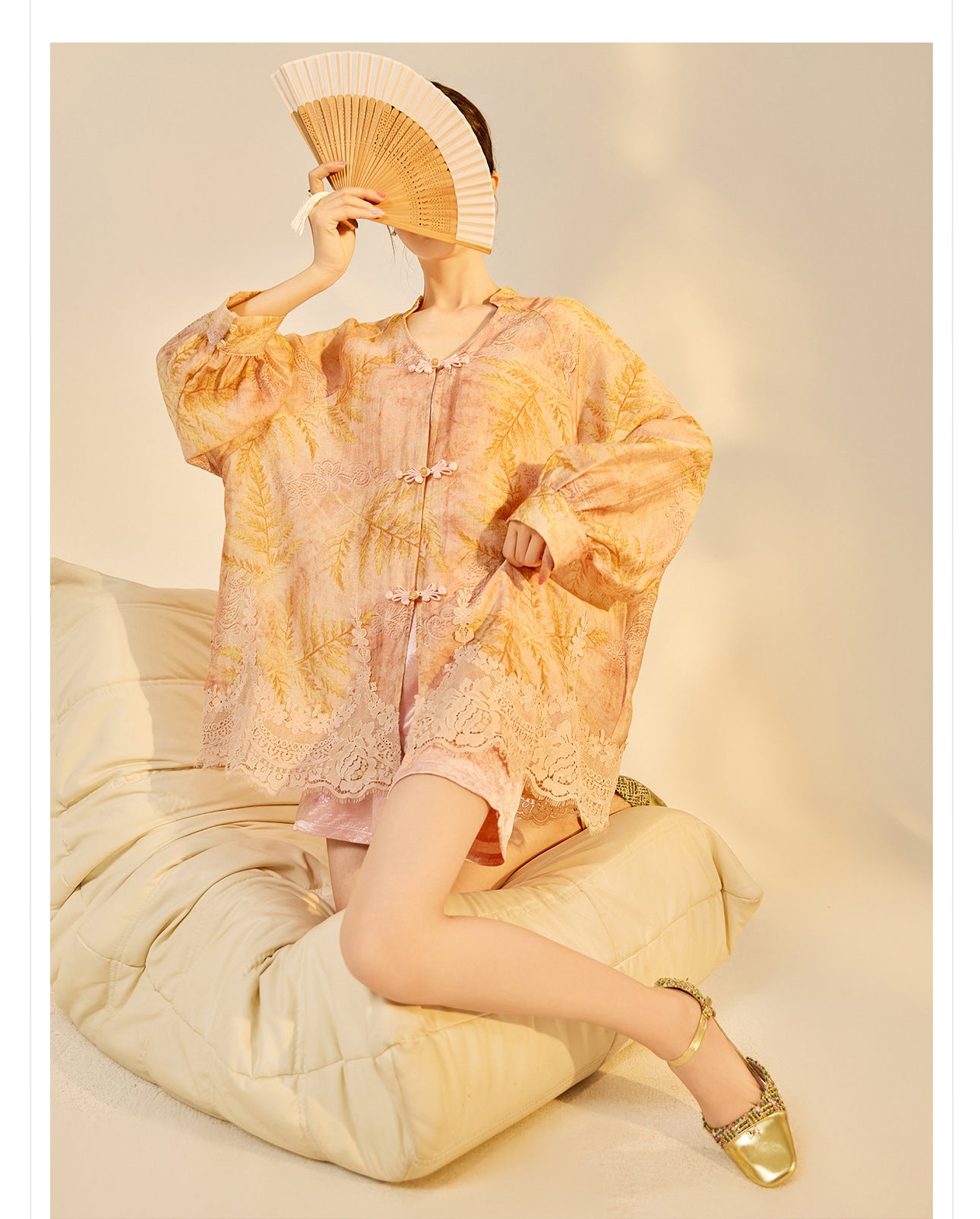 Autumn Chinese Style Lace Patchwork Shirt | Slim Embroidered V-Collar Top