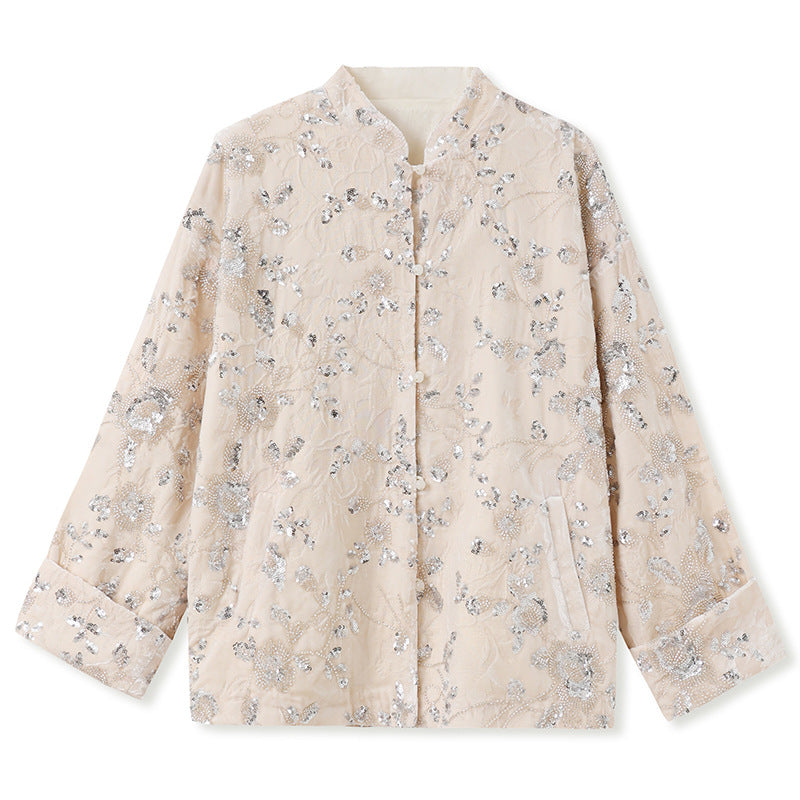 2026 Spring New Chinese Beaded Rayon Elegant Youthful Jacket