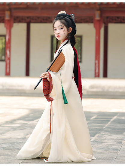 Girls’ Summer Hanfu | Wei Jin Style Daily Warring States Robe Fairy Dress