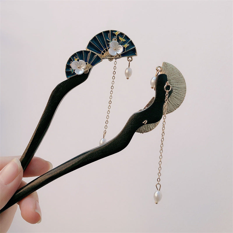 Ancient Style Fan Shaped Hairpin Hair Accessory Women Hanfu Hair Ornament