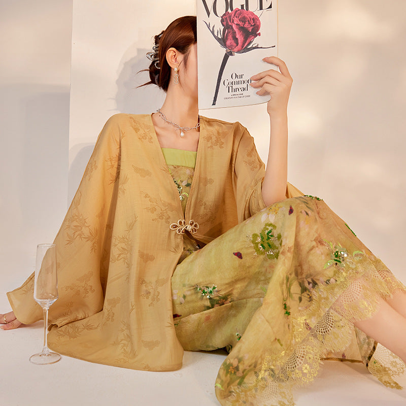 Elegant New Chinese Style High-End Women's Long Sleeve Loose Coat