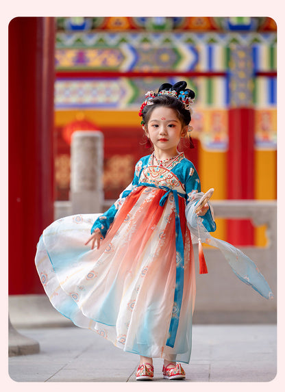 Girls’ Spring Autumn Hanfu | High-End Fairy Ru Skirt National Style Dress
