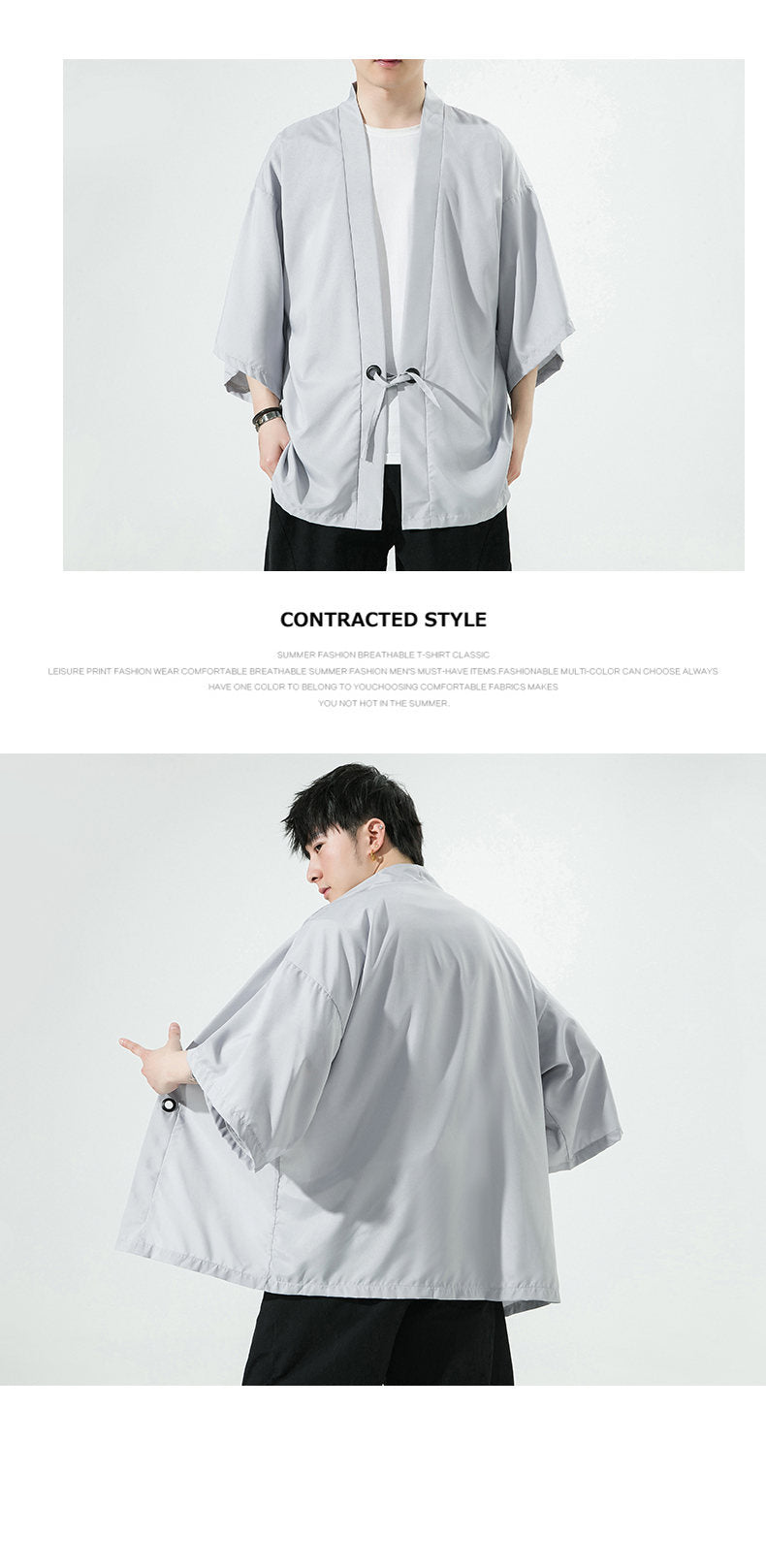 Summer Chinese Style Mens Hanfu Cardigan Taoist Robe Sun Protection