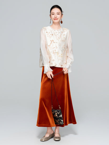 High-End Embroidered Sleeveless Vest for Women