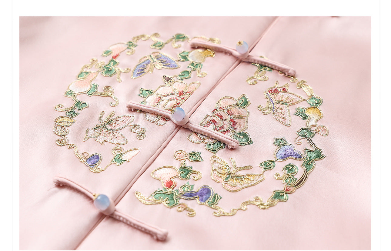 2026 Autumn New Chinese Style Printed Embroidered Acetate Coat for Women