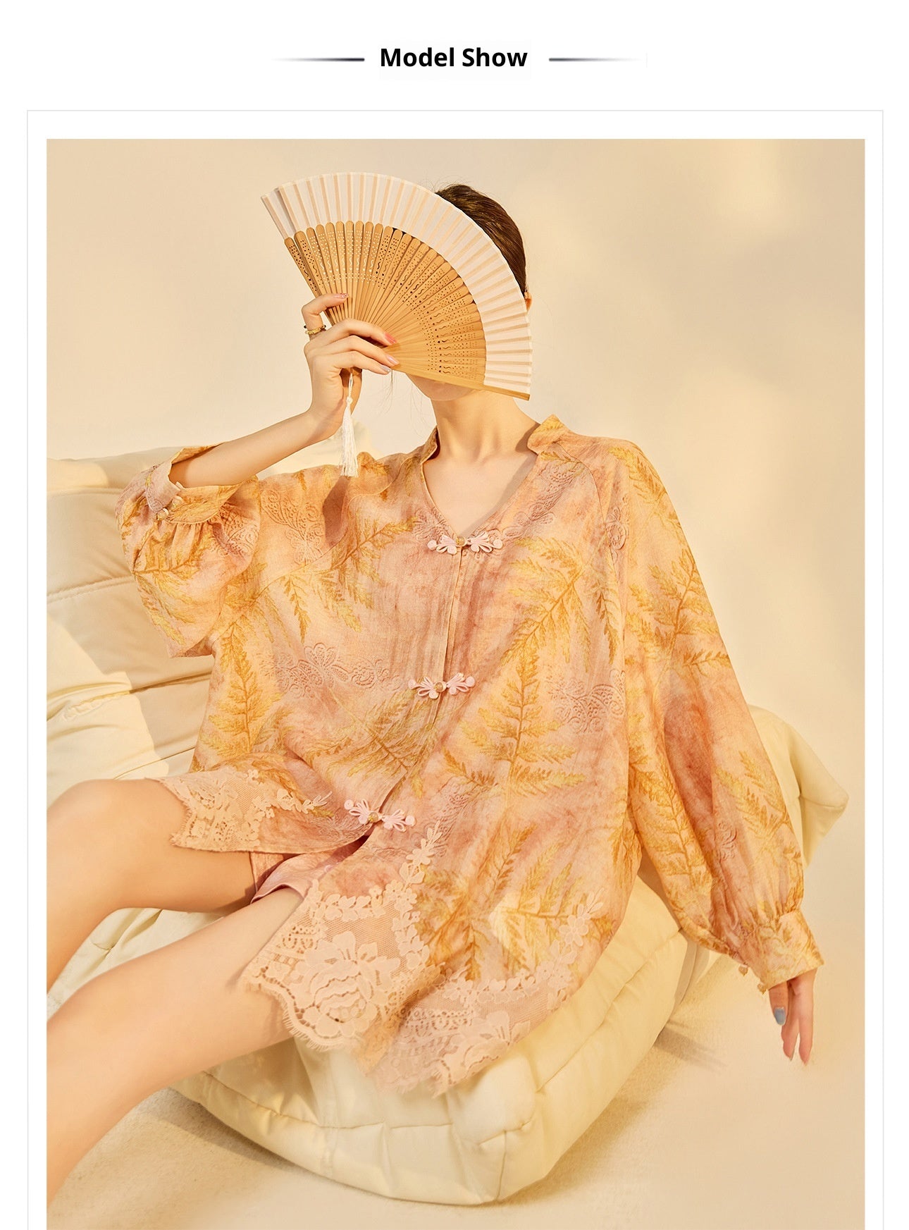 Autumn Chinese Style Lace Patchwork Shirt | Slim Embroidered V-Collar Top