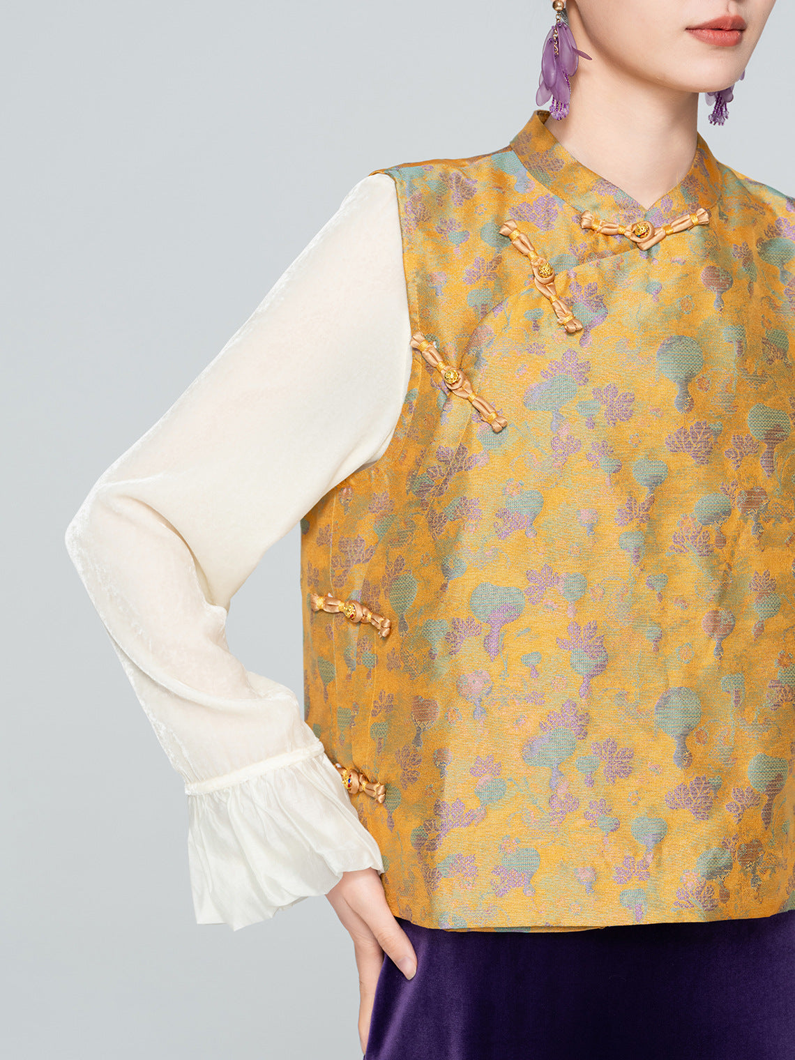 Stylish Sleeveless Vest with Stand Collar