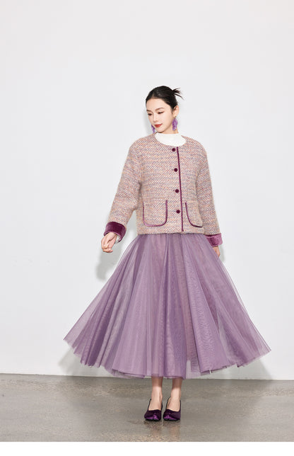 Elegant Fairy Tulle Mid-Length Pleated Skirt