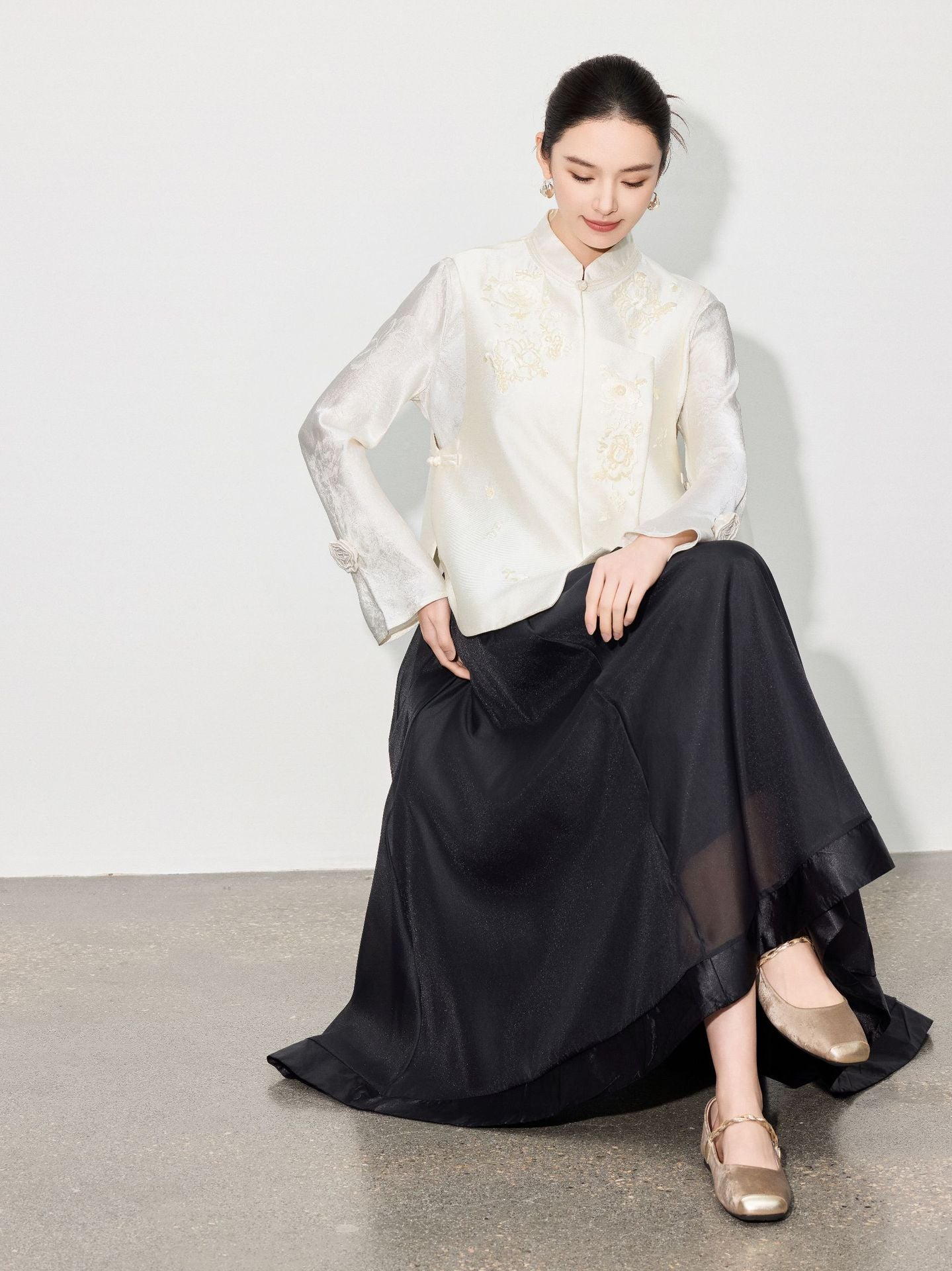 High-End Solid Color Long Skirt — Timeless A-Line Silhouette