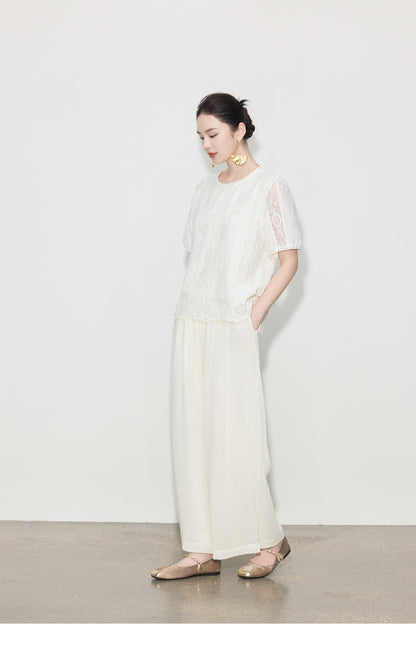 Elegant High-Waist Wide-Leg Summer Pants