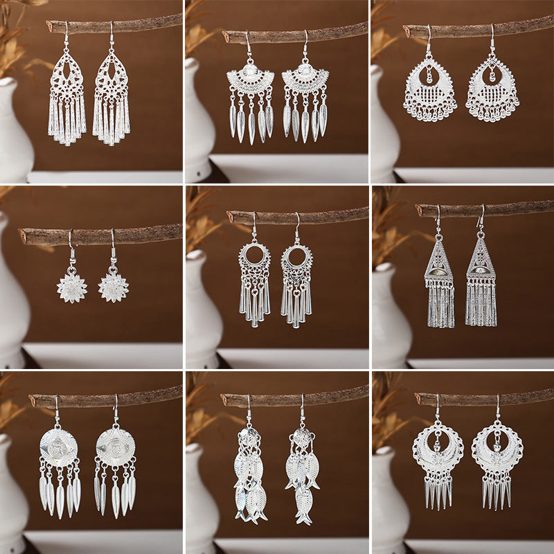 Ancient Style Ethnic Earrings | Elegant Miao Jewelry for Women