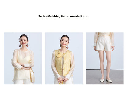 Elegant Chinese Style Sequin Embroidered Top