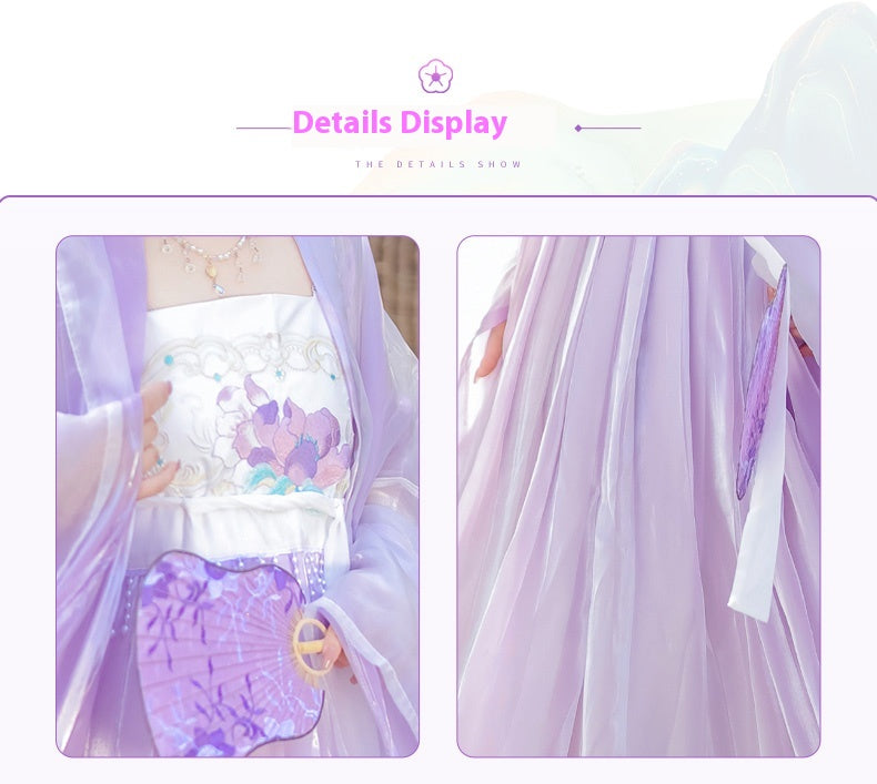 Oriental Ancient Hanfu — Restored Fairy Purple Spring Summer Set