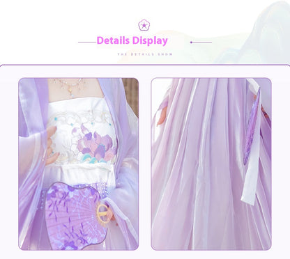 Oriental Ancient Hanfu — Restored Fairy Purple Spring Summer Set