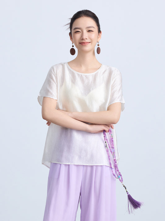 High-End National Style Summer Blouse for Women