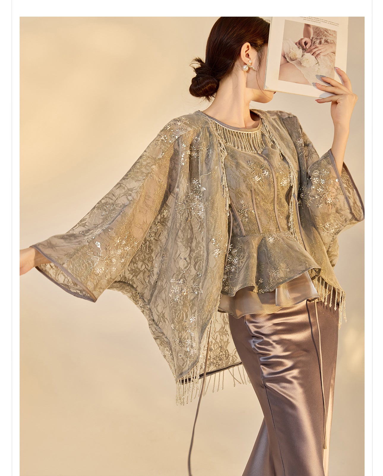 Elegant National Style Jacquard Beaded Embroidery Women's Set