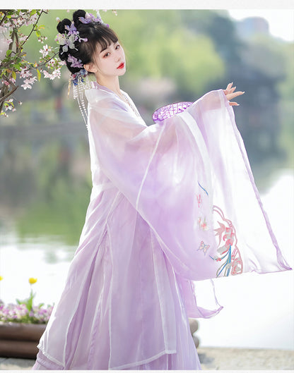 Oriental Ancient Hanfu — Restored Fairy Purple Spring Summer Set
