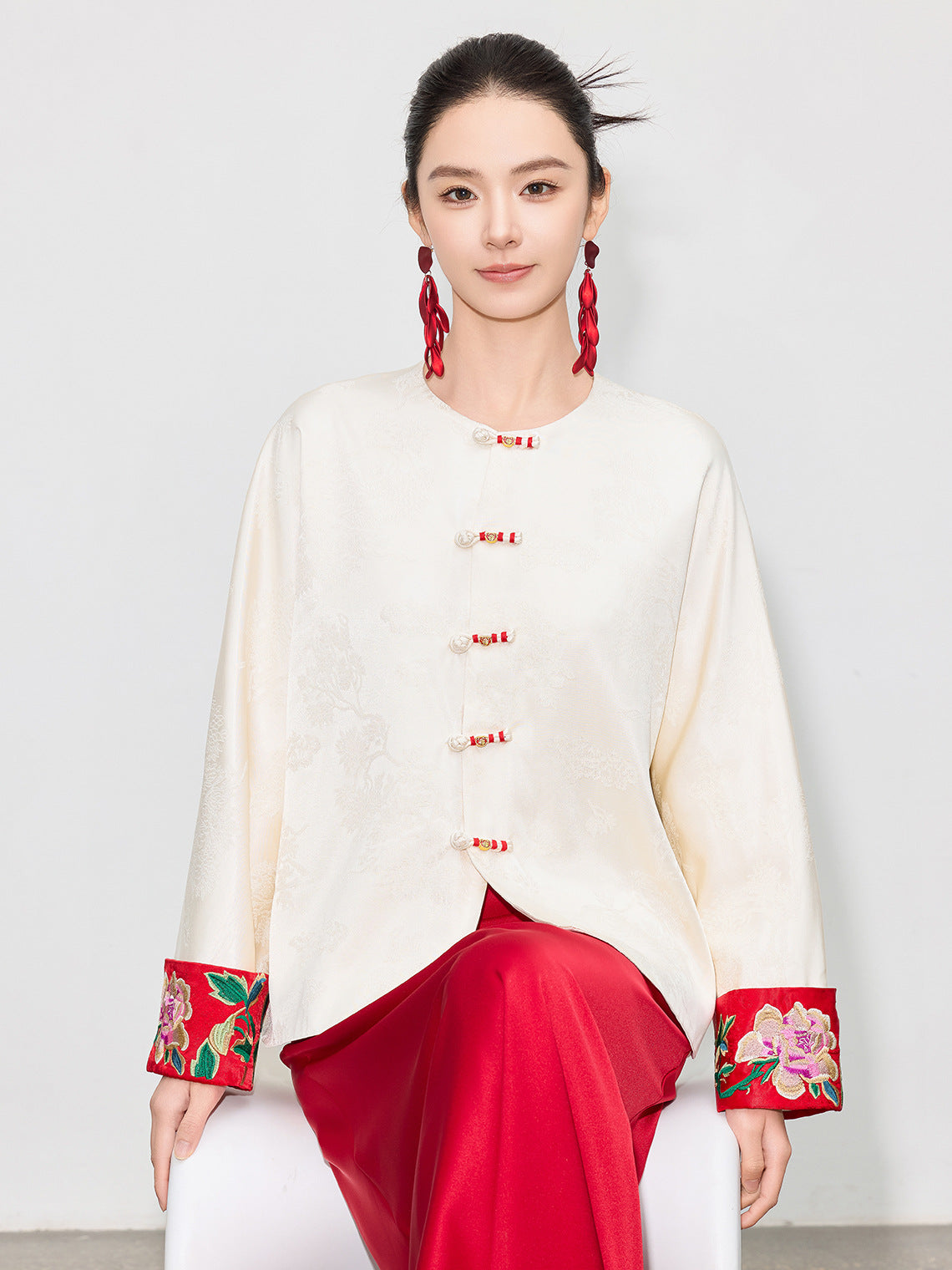 Stylish National Style Embroidered Top for Women