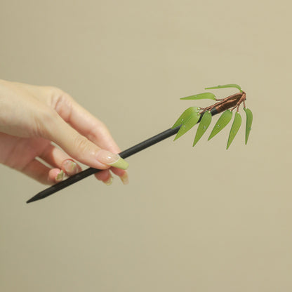 Bamboo Leaf Hairpin | New Chinese Style Tassel Hair Accessory for Women