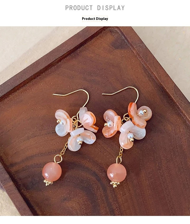 Ancient Style Orange Blossom Earrings | Elegant Trendy Chinese Style Jewelry