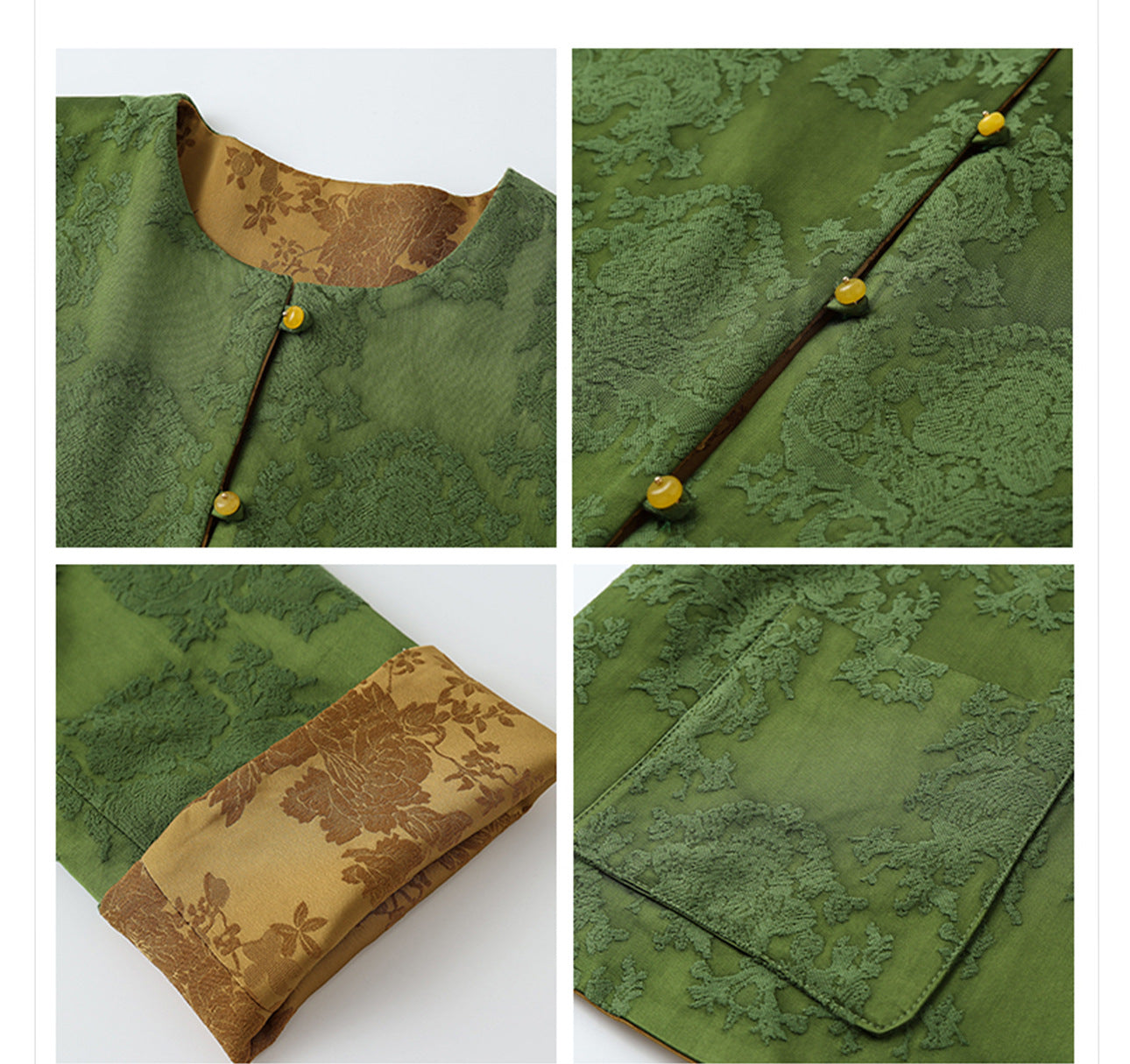 New Chinese Style Reversible Jacquard Elegant Top