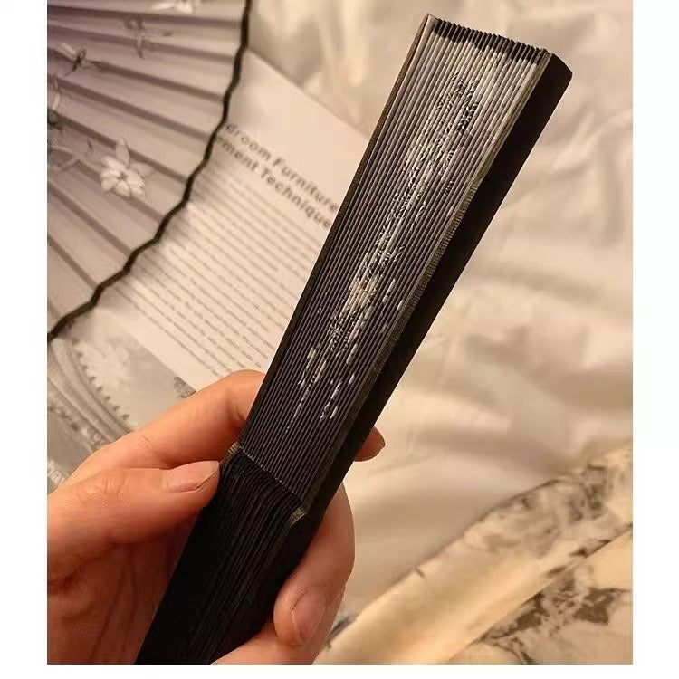 Hanfu Summer Folding Fan — Portable Mamian Skirt Dance Bamboo Fan