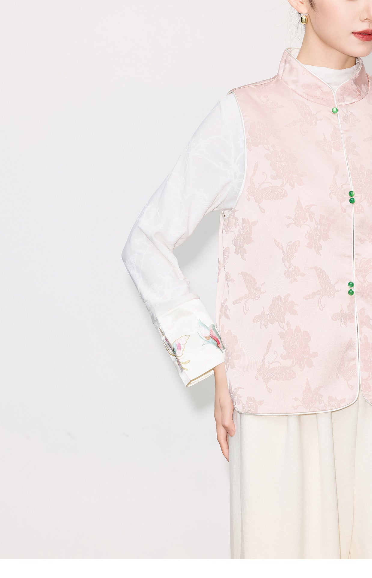 High-End Elegant Jacquard Vest Top for Women