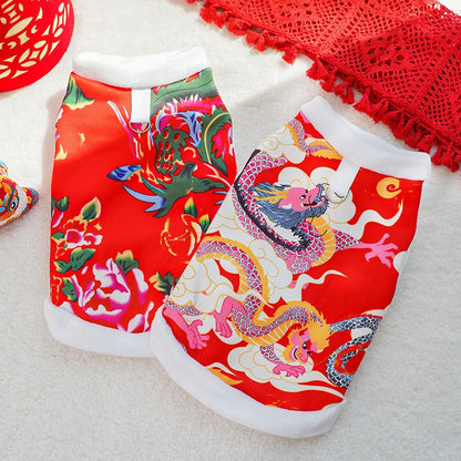 Pet Northeast Large Floral Coat Warm Cotton Jacket for Dogs & Cats