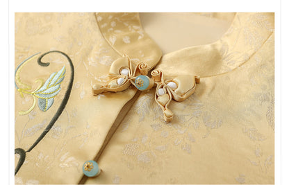 High-End Embroidery Stand Collar Vest & Jacquard Mermaid Skirt