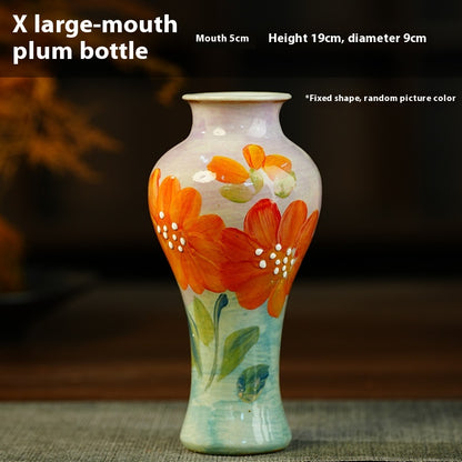 Jingdezhen Handmade Ceramic Vase — Oil Painting Style Small Home Decor