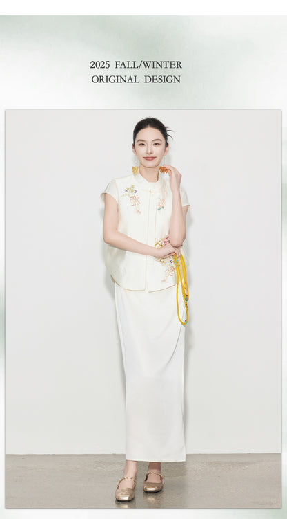 Elegant Chinese Style Design Sense Vest Top