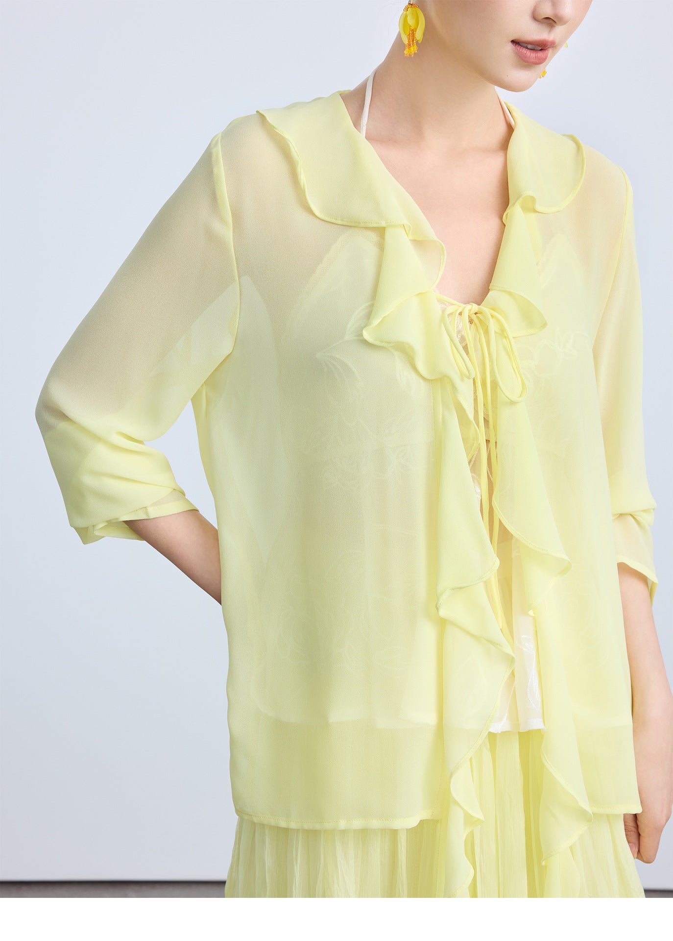 Lightweight Flowing Chinese Style Long Sleeve Top