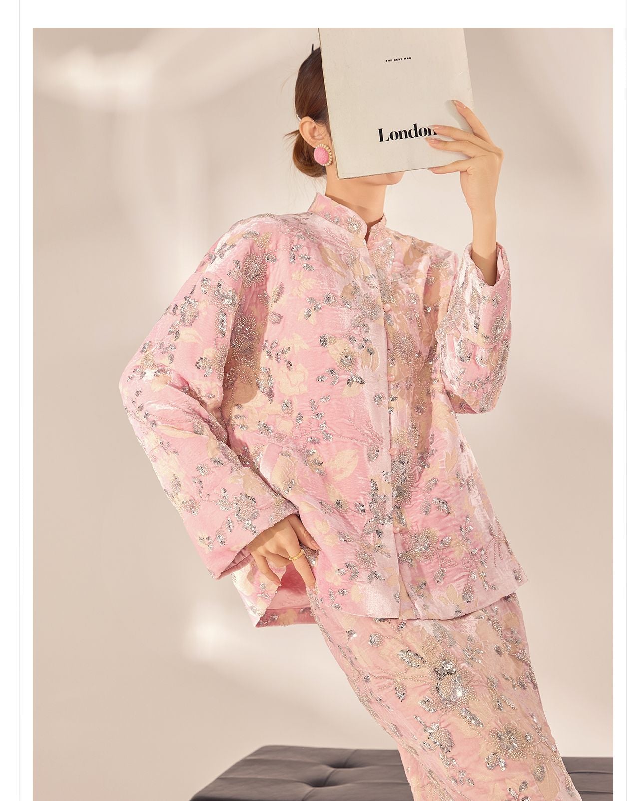 2026 Spring New Chinese Beaded Rayon Elegant Youthful Jacket