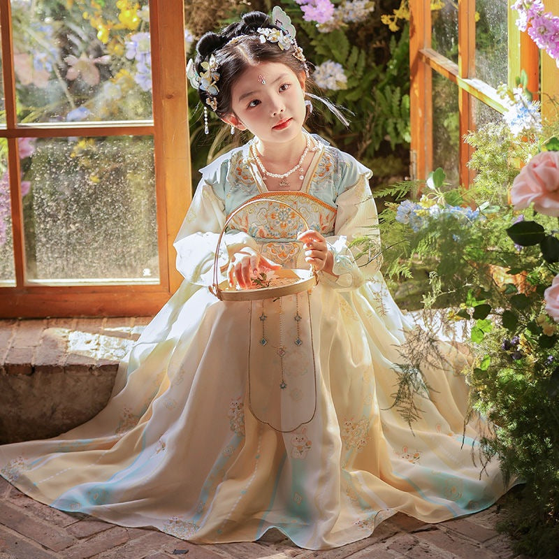 Girls’ Spring Autumn Hanfu Dress | Chinese Style Fairy Tang Suit Princess Outfit