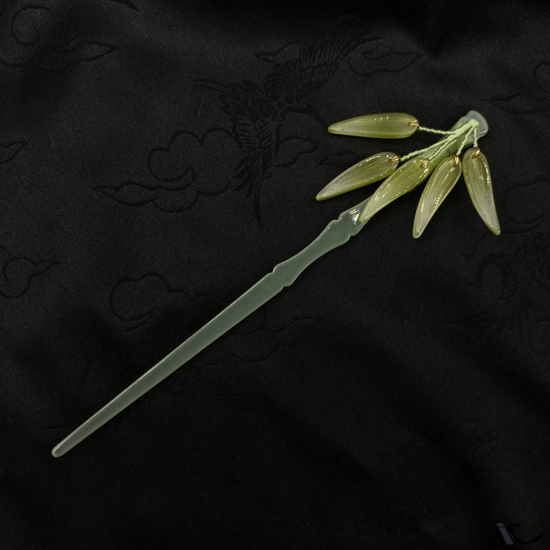 Bamboo Leaf Hairpin | New Chinese Style Tassel Hair Accessory for Women