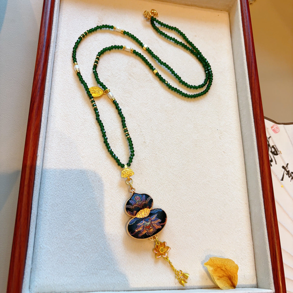 Handmade Song Brocade Gourd Necklace | New Chinese Style Cultural Heritage Accessory