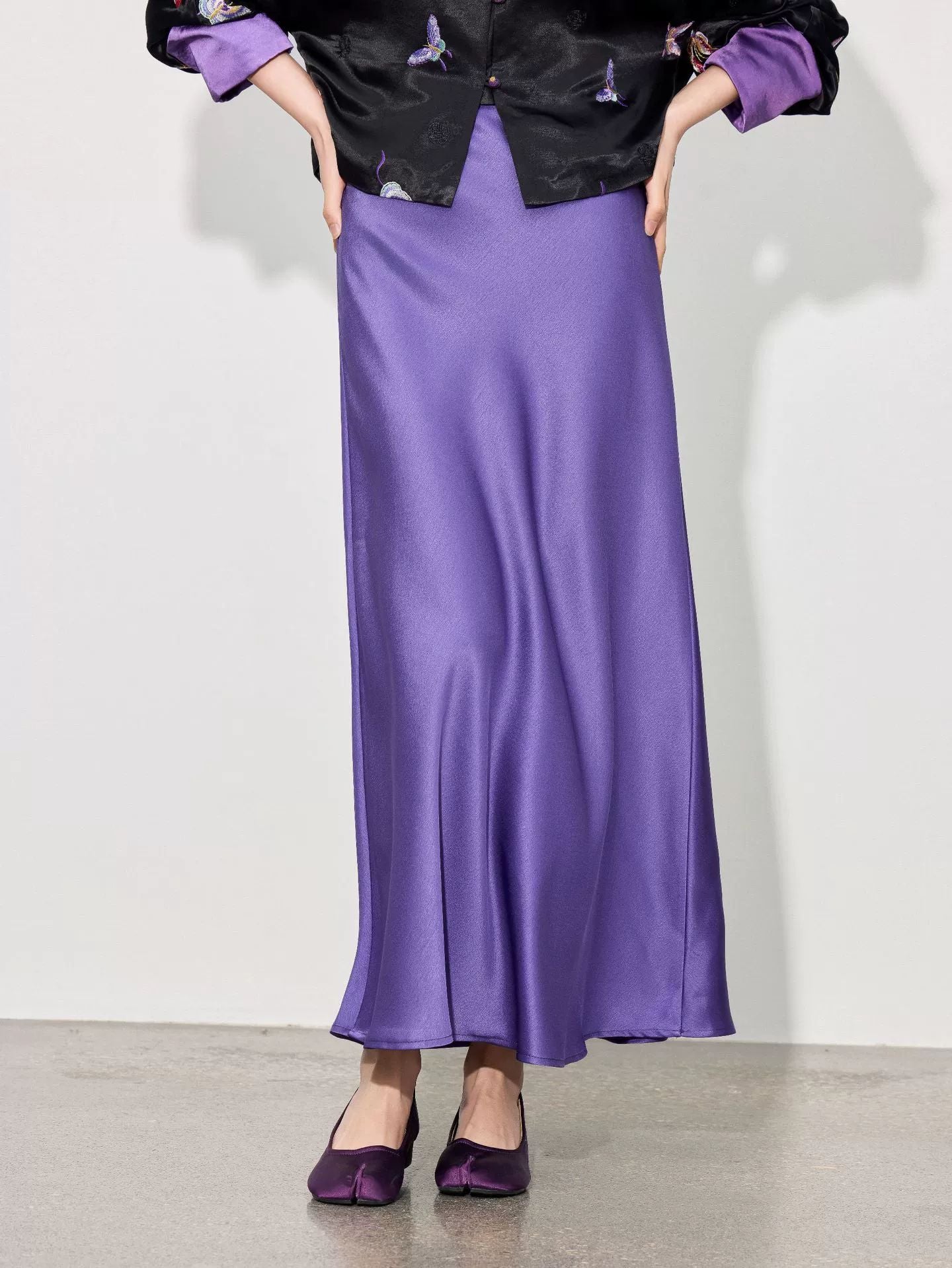 High-Waist Glossy Asymmetrical Mermaid Half Skirt