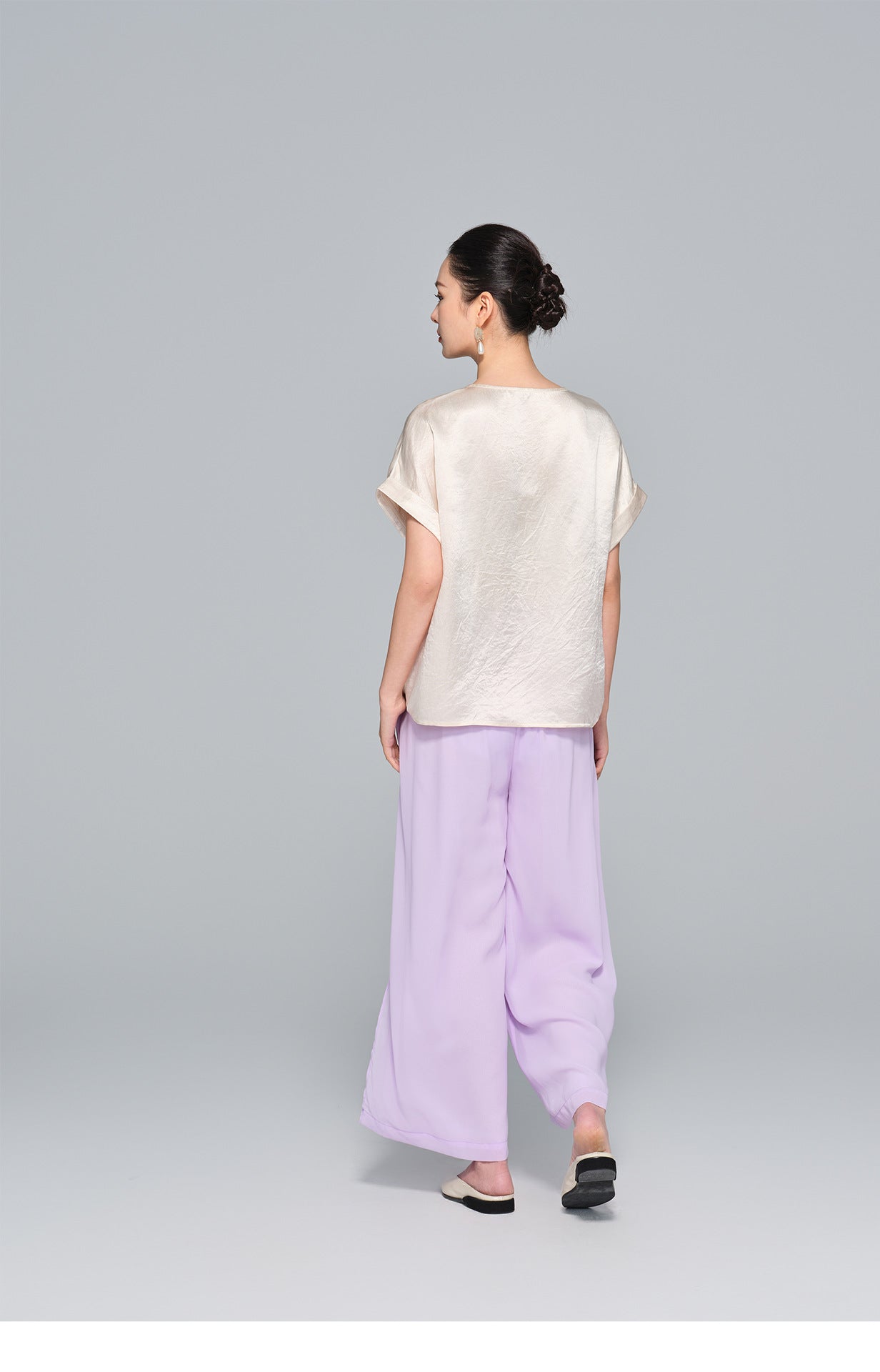 Casual Silky Short Sleeve Blouse