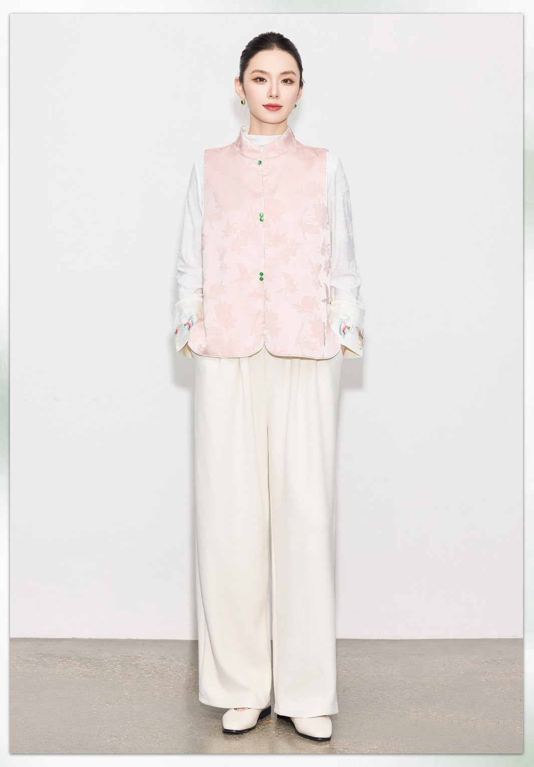 High-End Elegant Jacquard Vest Top for Women