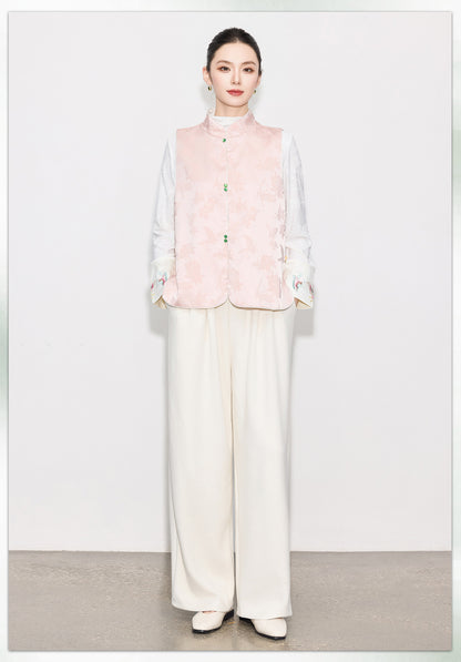 High-End Elegant Jacquard Vest Top for Women